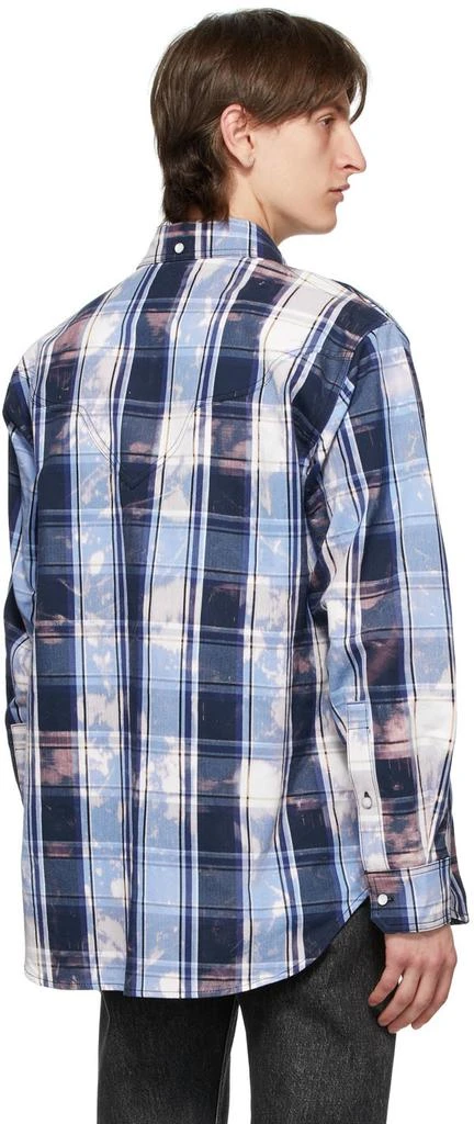商品Versace|Blue Tartan Denim Vest Shirt,价格¥4780,第3张图片详细描述