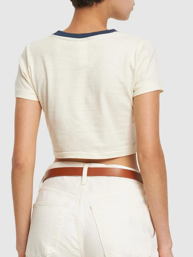 商品Re/Done|Love Life Printed Cotton Cropped T-shirt,价格¥1798,第2张图片详细描述
