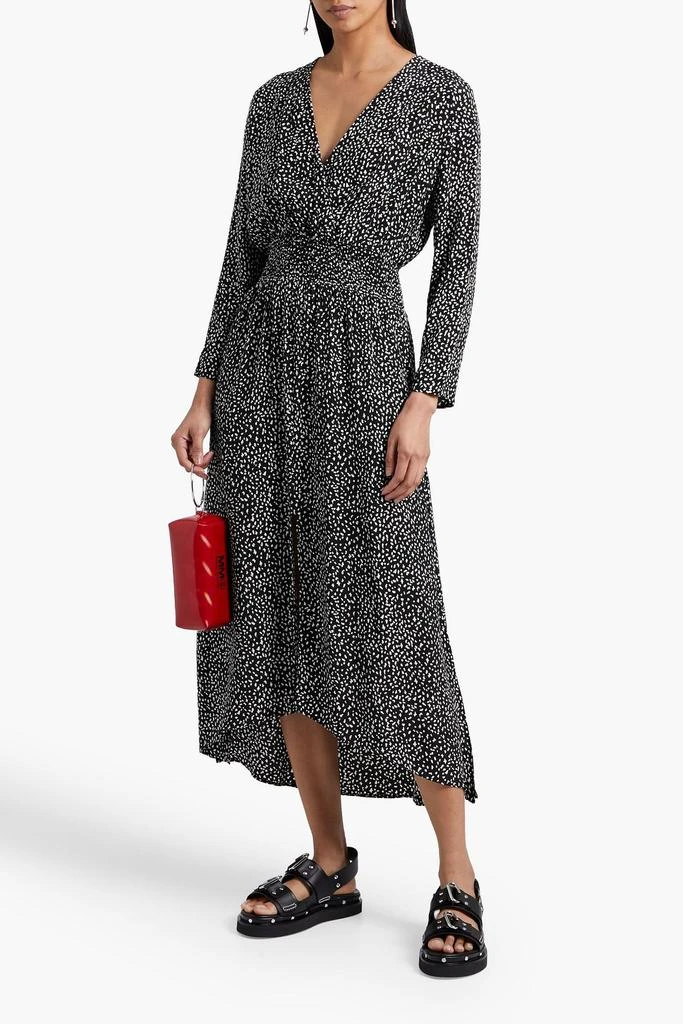 商品Maje|Printed cupro-blend crepe de chine midi dress,价格¥635,第4张图片详细描述