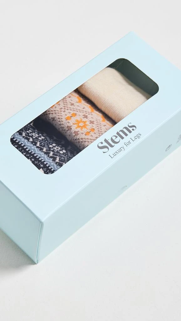 商品Stems|Snowflake Cashmere Socks Gift Box of Three,价格¥740,第3张图片详细描述