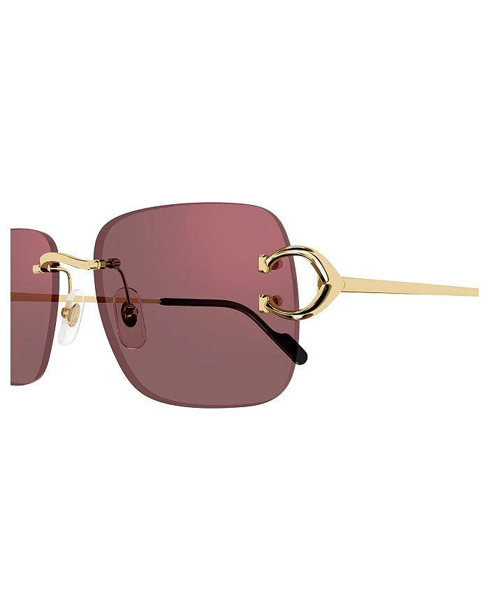 商品Cartier|C Décor 24K Gold Plated Rectangular Sunglasses, 57mm,价格¥9344,第3张图片详细描述
