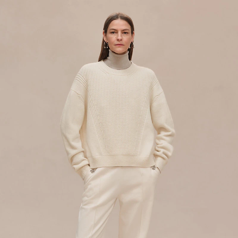 商品Hermes|Hermes/爱马仕 女士白色羊绒毛衣,价格¥15708,第5张图片详细描述