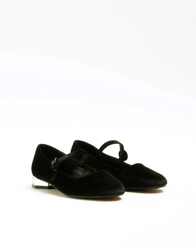 商品River Island|River Island Diamante heel mary jane shoes in black,价格¥340,第2张图片详细描述