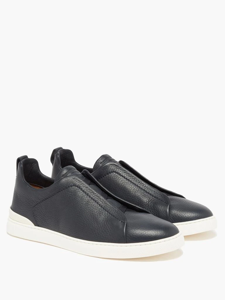 Triple Stitch grained-leather trainers 商品