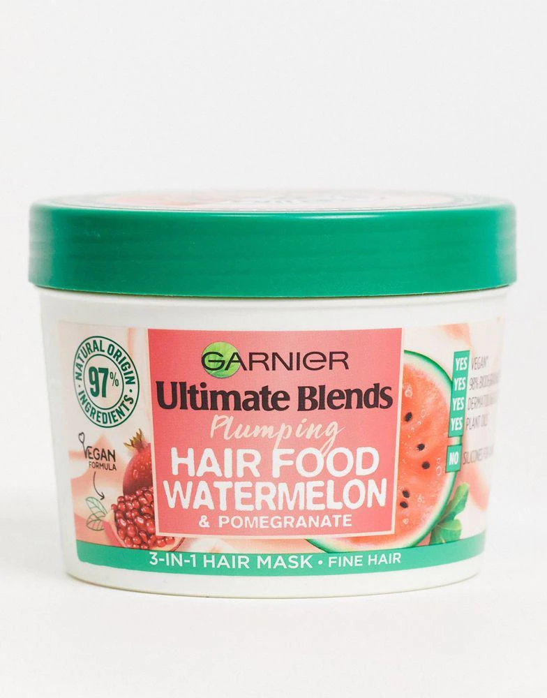 商品Garnier|Garnier Ultimate Blends Plumping Hair Food Watermelon 3-in-1 Fine Hair Mask Treatment 400ml,价格¥79,第1张图片