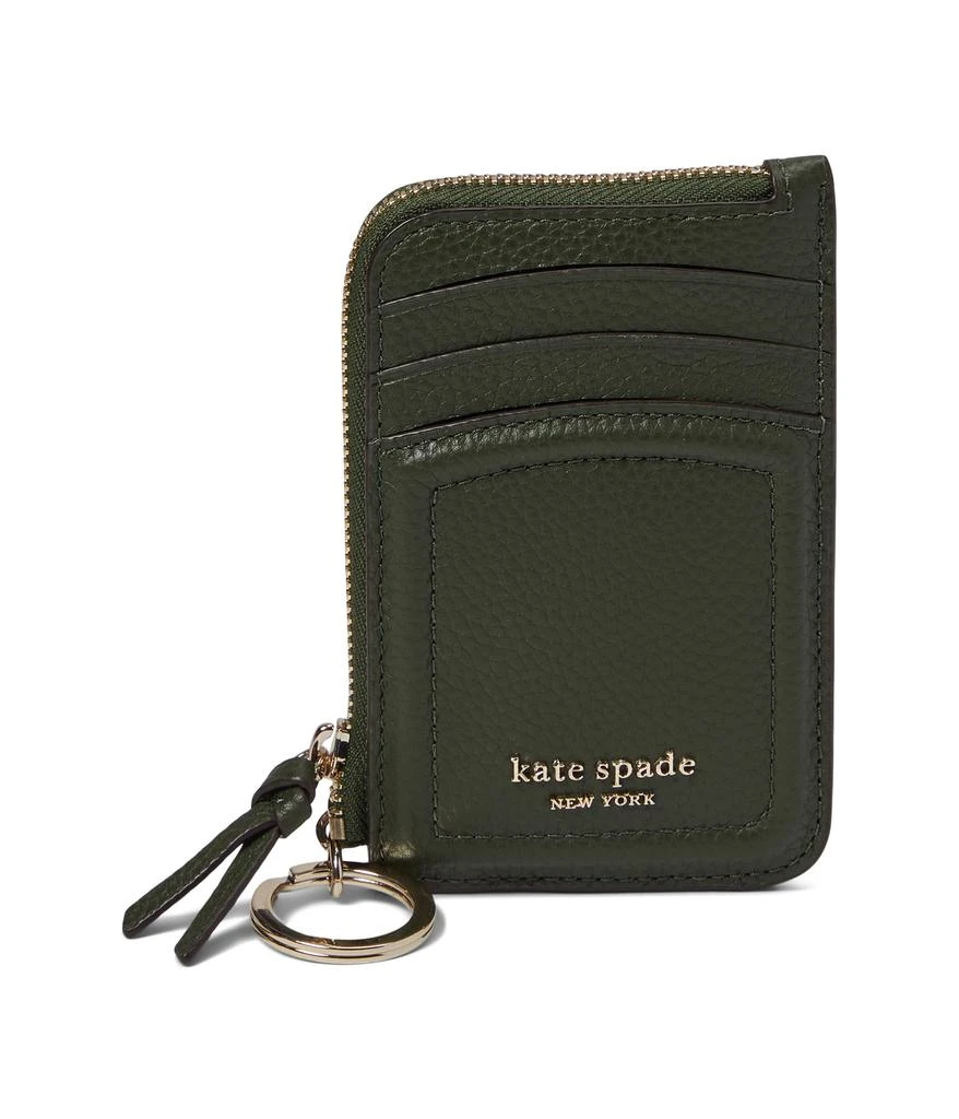 商品Kate Spade|Knott Pebbled Leather Zip Card Holder,价格¥666,第1张图片