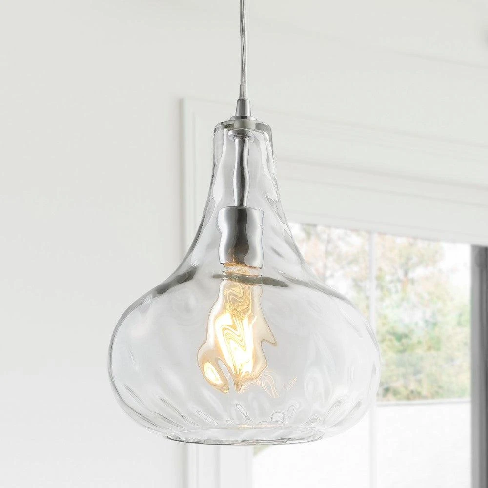 商品JONATHAN Y|Ferano 9" Adjustable Metal/Glass LED Pendant,价格¥678,第1张图片
