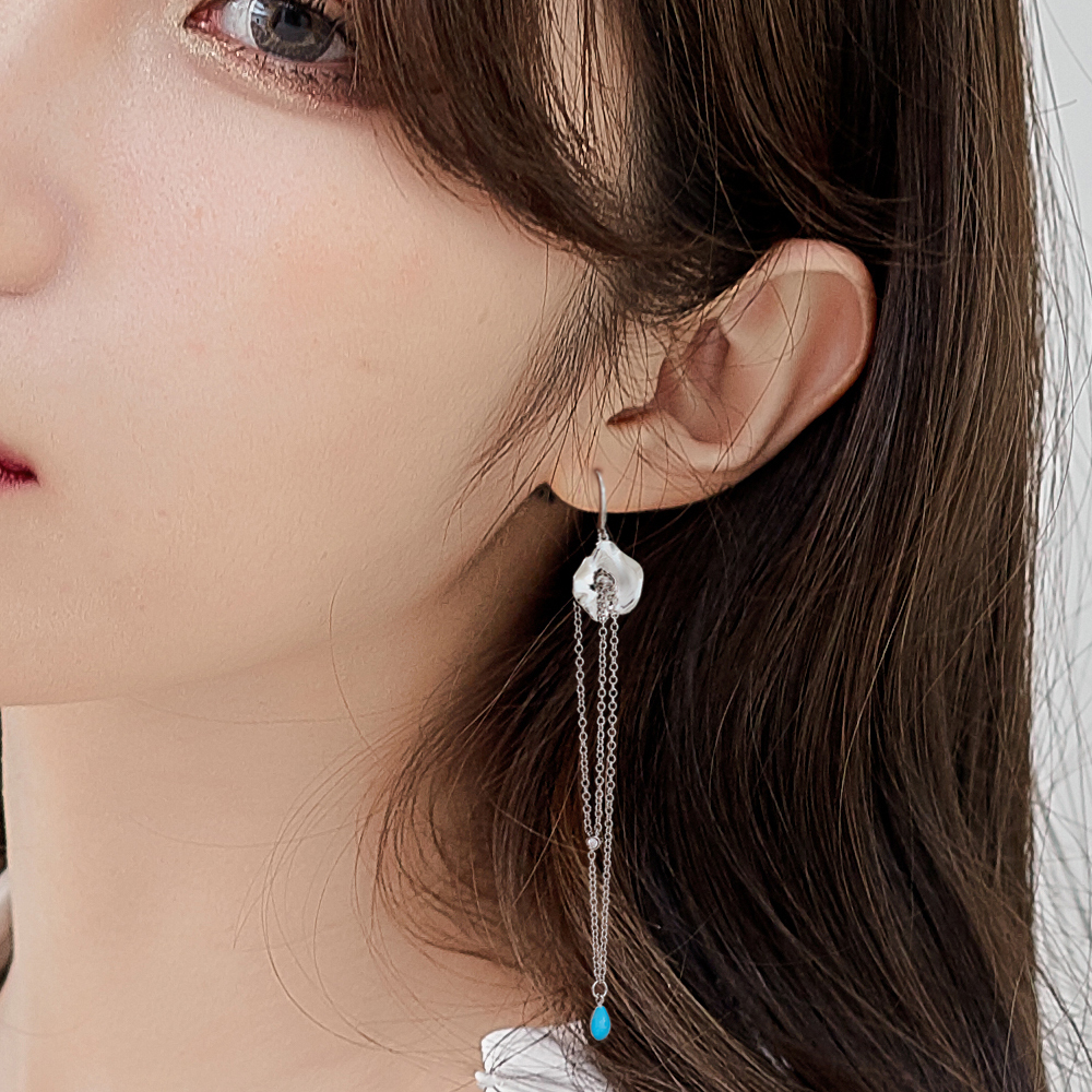 【MYFD】耳环女长款 S925银随心随性系列之荷叶耳钉商品第9张图片规格展示