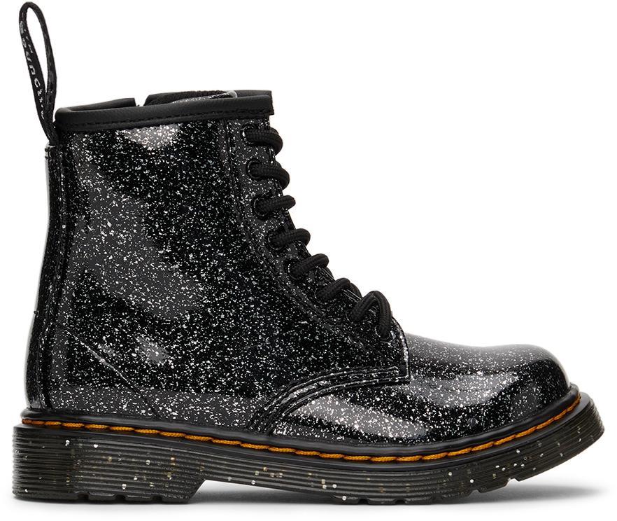 商品Dr. Martens|Kids Black Glitter 1460 Little Kids Boots,价格¥524,第1张图片