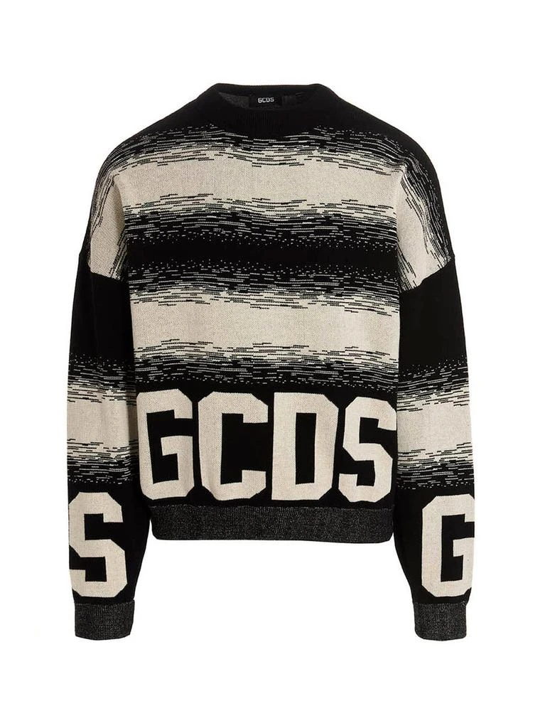 商品GCDS|GCDS Logo Intarsia Striped Knit Sweater,价格¥1596,第1张图片