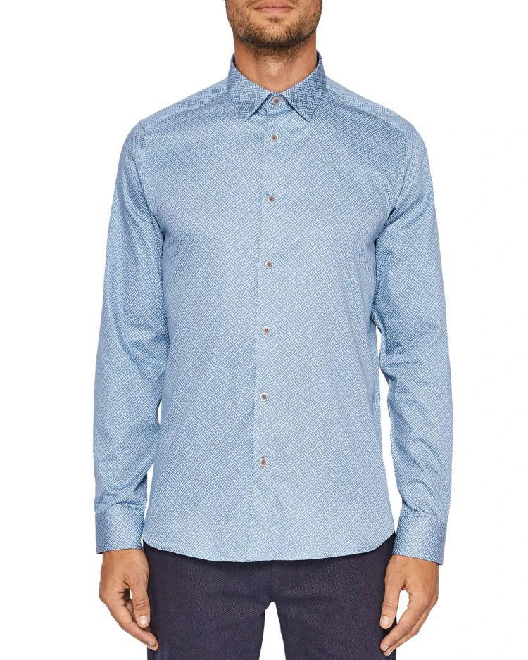 商品Ted Baker London|Ted Baker Larosh Rectangle Print Regular Fit Button-Down Shirt,价格¥689,第1张图片