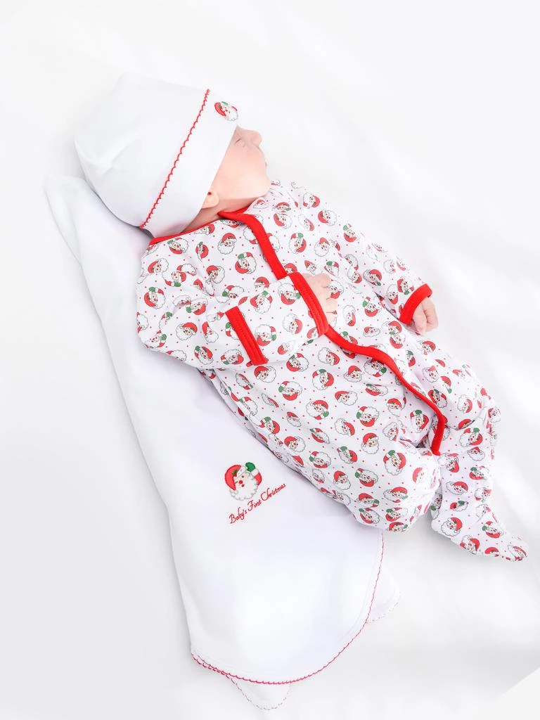商品Magnolia Baby|Magnolia Baby Baby Winking Santa Receiving Blanket in White,价格¥182,第2张图片详细描述