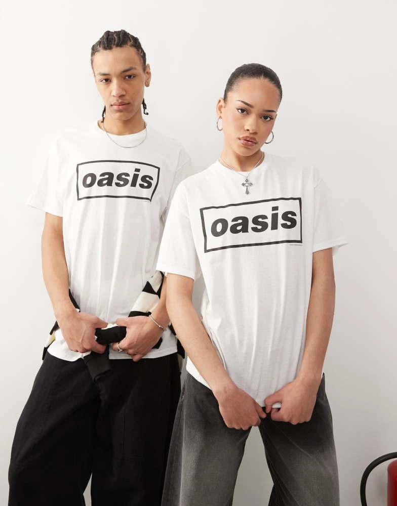 商品Reclaimed Vintage|Reclaimed Vintage unisex Oasis licensed t-shirt in white,价格¥241,第1张图片