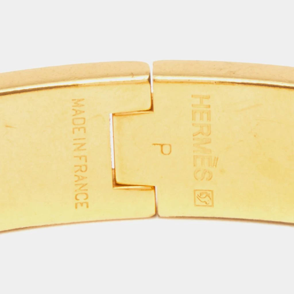 Hermes Clic H Nude Pink Enamel Gold Plated Narrow Bracelet PM 商品