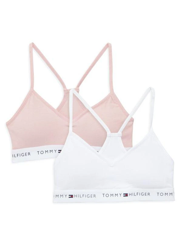 商品Tommy Hilfiger|Girl's 2-Piece Logo Band Bra Set,价格¥81,第1张图片