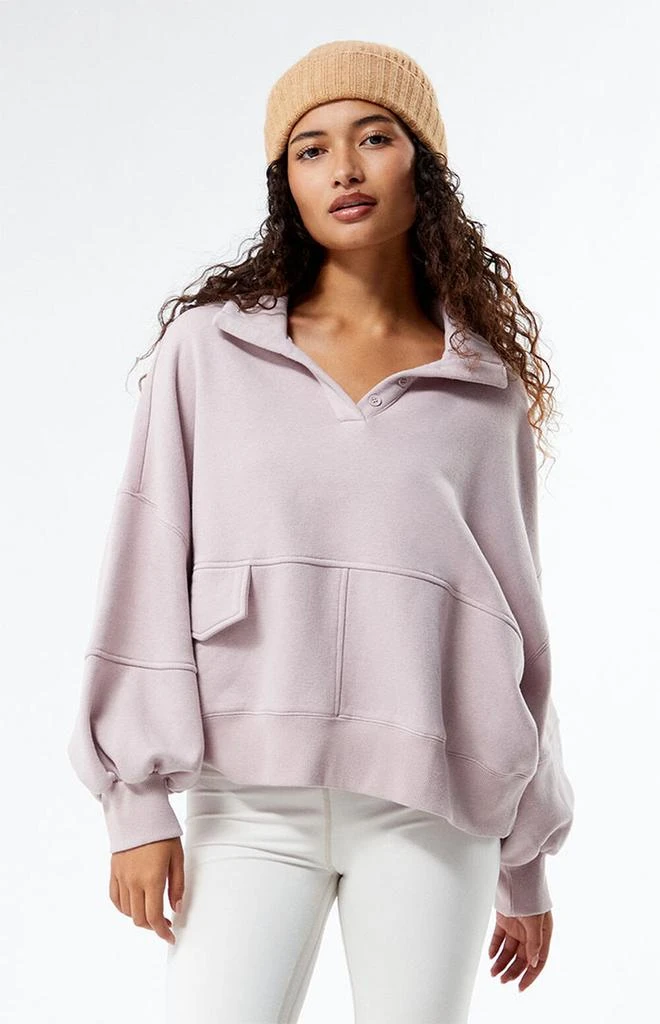 商品PacSun|Margot Half Button Fleece Sweatshirt,价格¥165,第1张图片