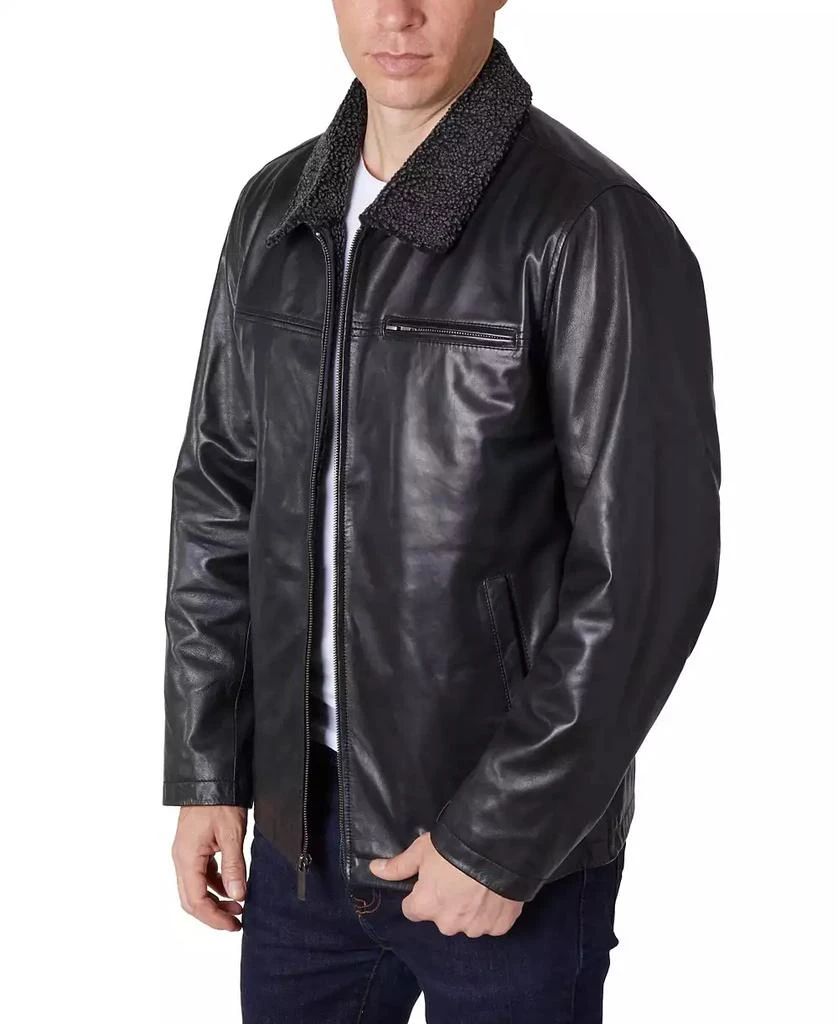 商品Perry Ellis|Men's Zipper Leather Jacket,价格¥1346,第3张图片详细描述