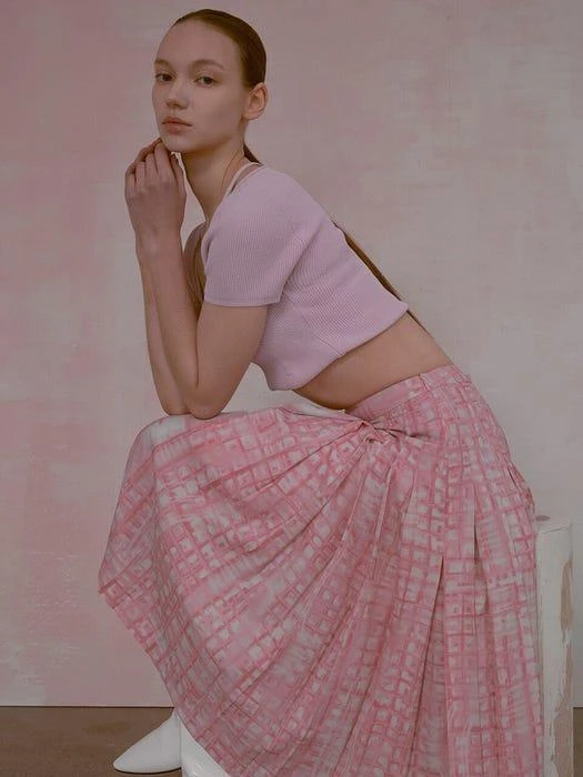 商品NUVO.10|Double Side Pin Tuck Pleats Long Skirt,价格¥1146,第1张图片