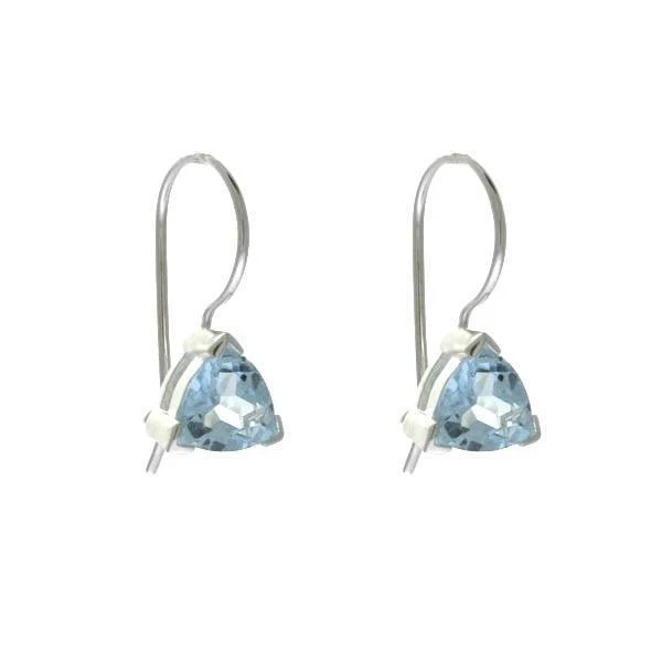 商品Classic|Sterling Silver With  Triangle Shaped Blue Topaz Earrings,价格¥251,第1张图片