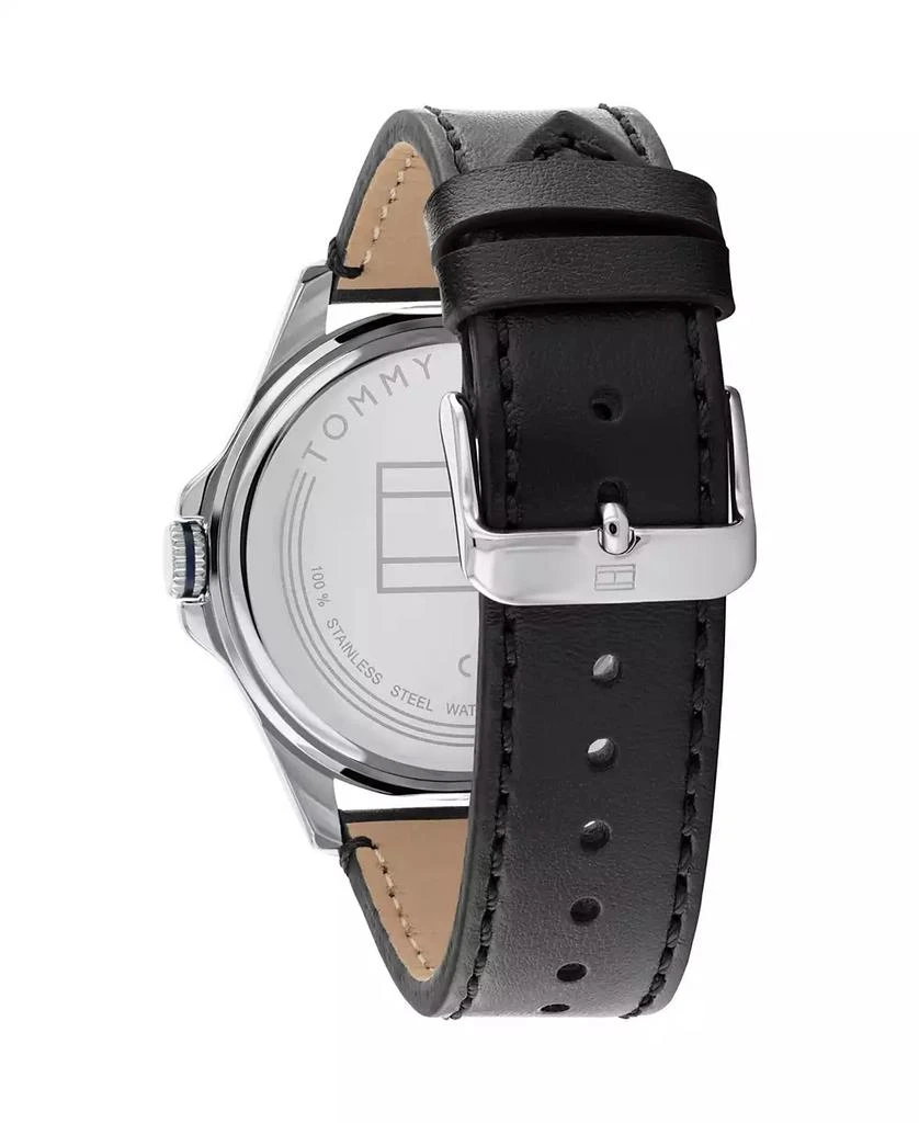 商品Tommy Hilfiger|Men's Black Leather Strap Watch 44mm,价格¥546,第3张图片详细描述