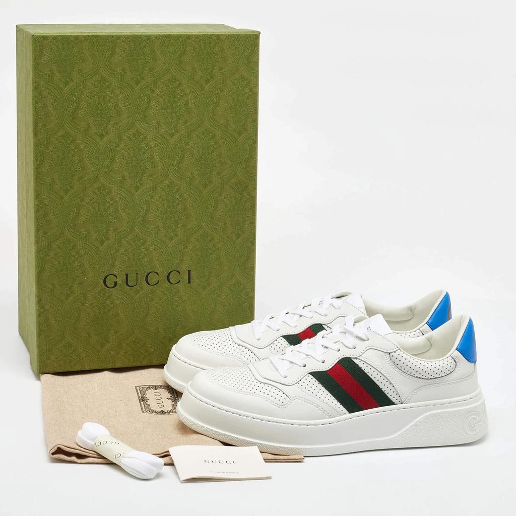 Gucci White Leather Web Trainer Low Top Sneakers Size 45 商品