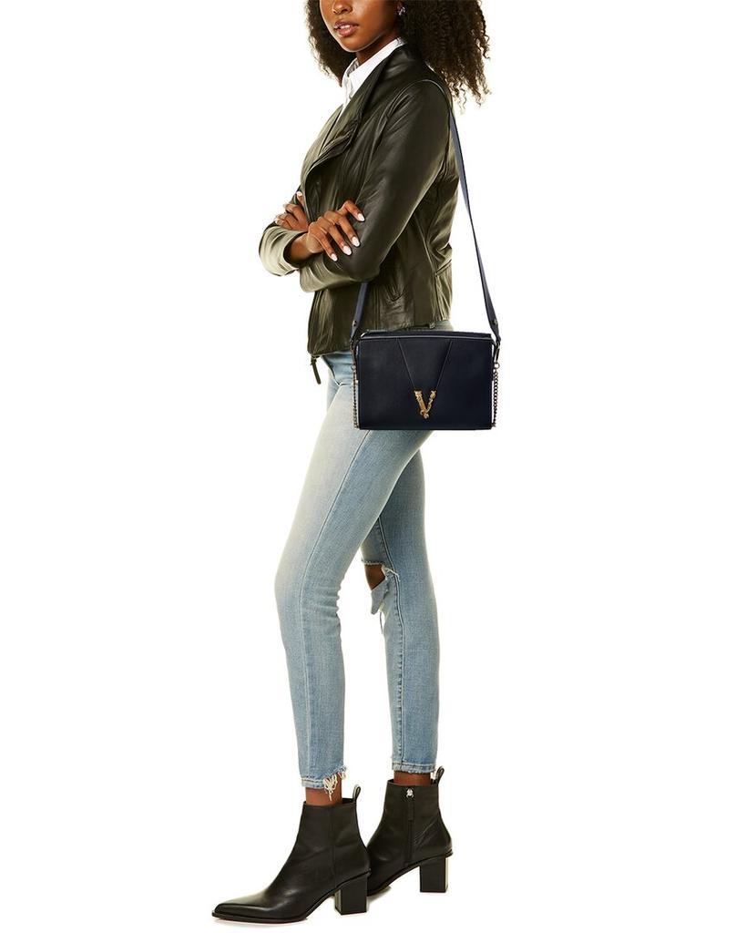 Versace Virtus Leather Shoulder Bag商品第4张图片规格展示