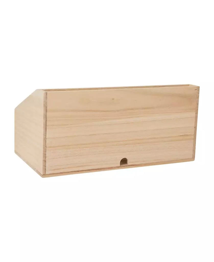 商品Martha Stewart|Weston Wooden Desktop Organizer with Open Lower Storage Compartment, Paulownia Wood Multipurpose Storage Caddy,价格¥309,第2张图片详细描述