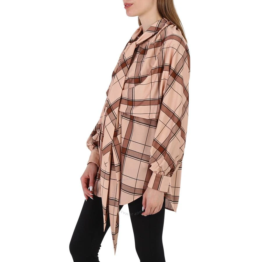 商品Burberry|Ladies Blush Pink Check Drape Sleeve Silk Shirt,价格¥3716,第3张图片详细描述