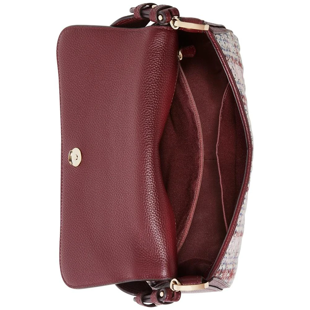 商品Kate Spade|Hudson Tweed Fabric Medium Convertible Flap Shoulder Bag,价格¥1465,第4张图片详细描述