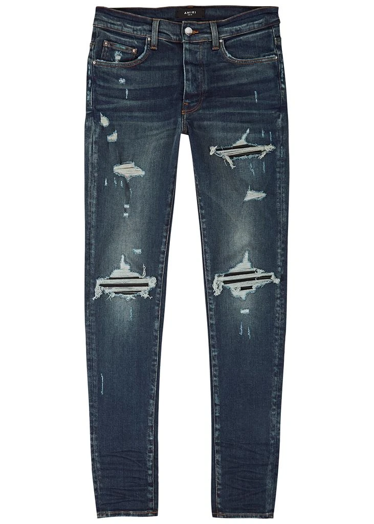 商品AMIRI|MX1 dark blue distressed skinny jeans,价格¥4780,第1张图片