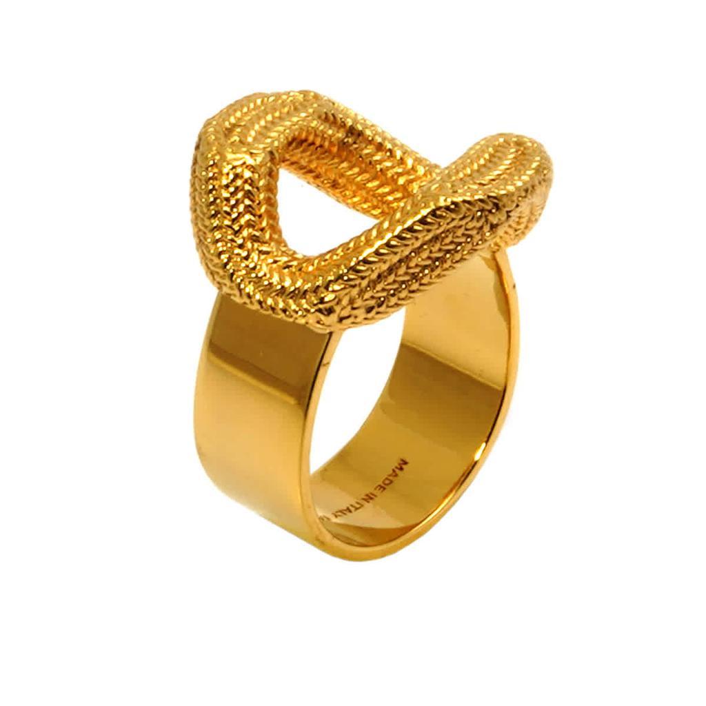 商品Burberry|Burberry Light Gold Gold-plated Chain-link Ring, Brand Size Small,价格¥653,第1张图片