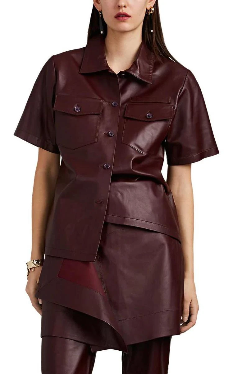 商品Sies Marjan|Nico Leather Button-Front Shirt,价格¥7368,第1张图片