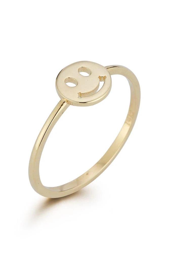 商品Ember Fine Jewelry|14K Gold Smiley Face Ring - Size 8,价格¥1308,第2张图片详细描述