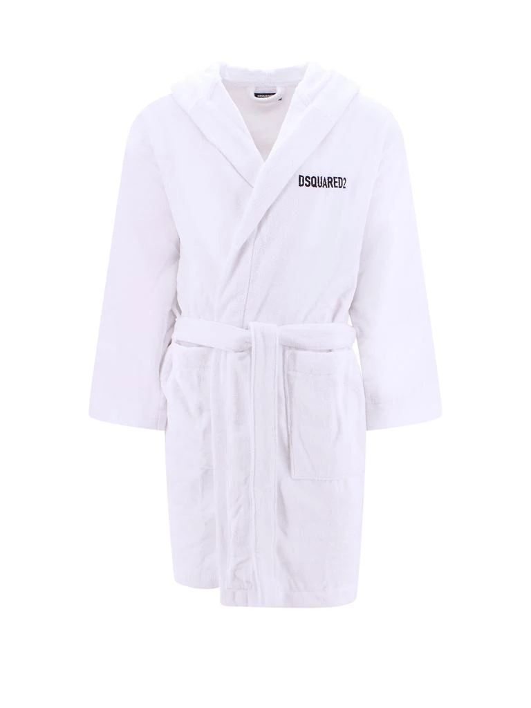 商品DSQUARED2|Cotton bathrobe with iconic embroidery on the back,价格¥1853,第1张图片