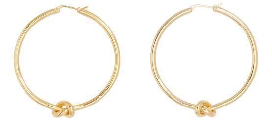 商品Celine|Knot 铑色黄铜大号圈形耳环,价格¥4139,第1张图片