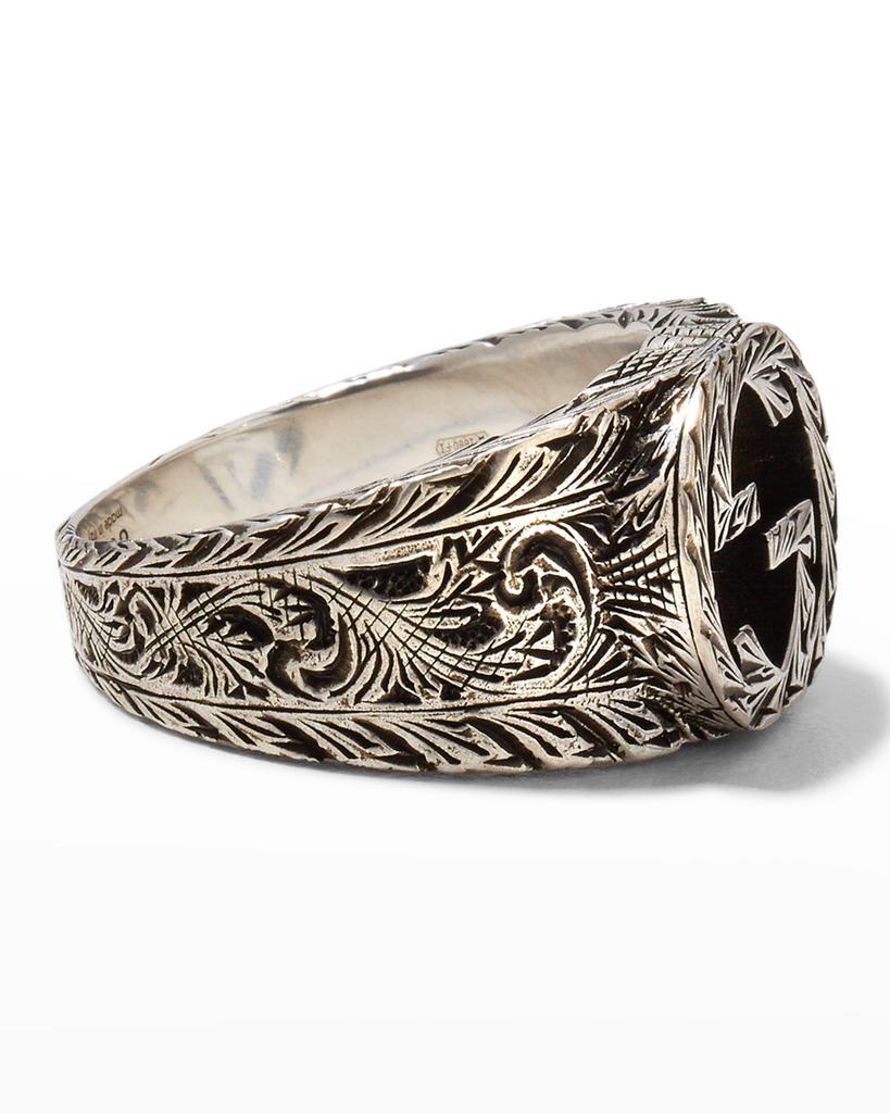 商品Gucci|Men's Interlocking GG Sterling Silver Paisley Ring, Size 11.5,价格¥2681,第5张图片详细描述
