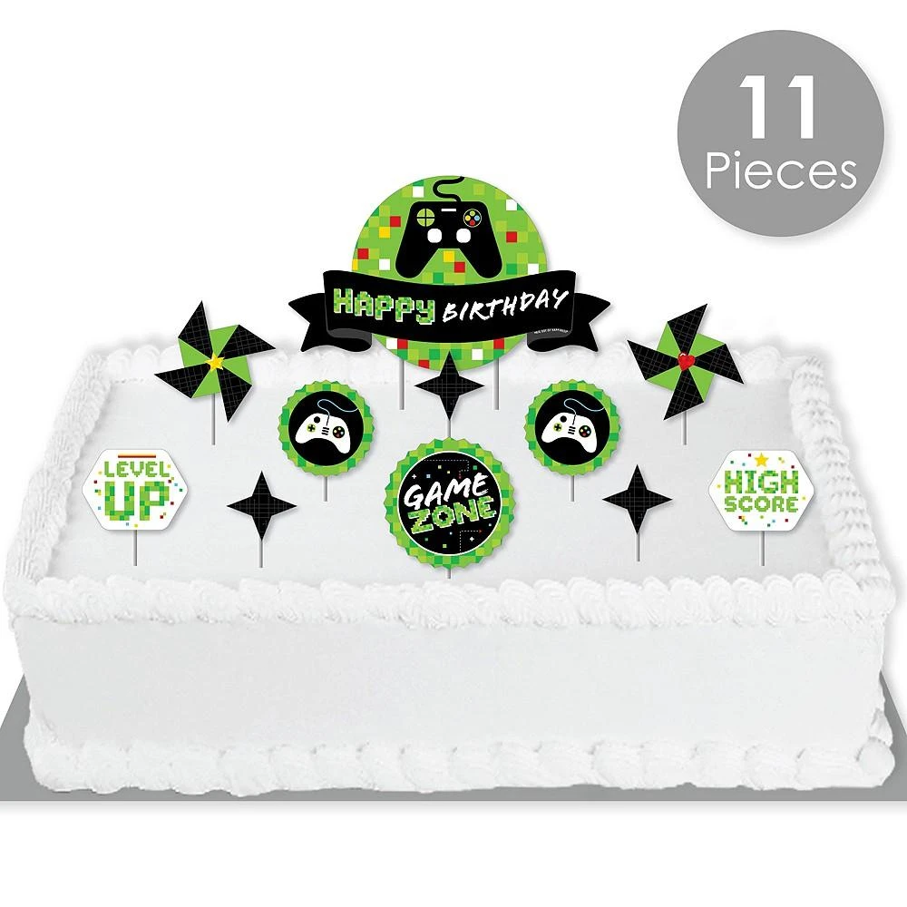 商品Big Dot of Happiness|Game Zone - Video Game Birthday Cake Decorating Kit - Cake Topper Set - 11 Pc,价格¥120,第2张图片详细描述