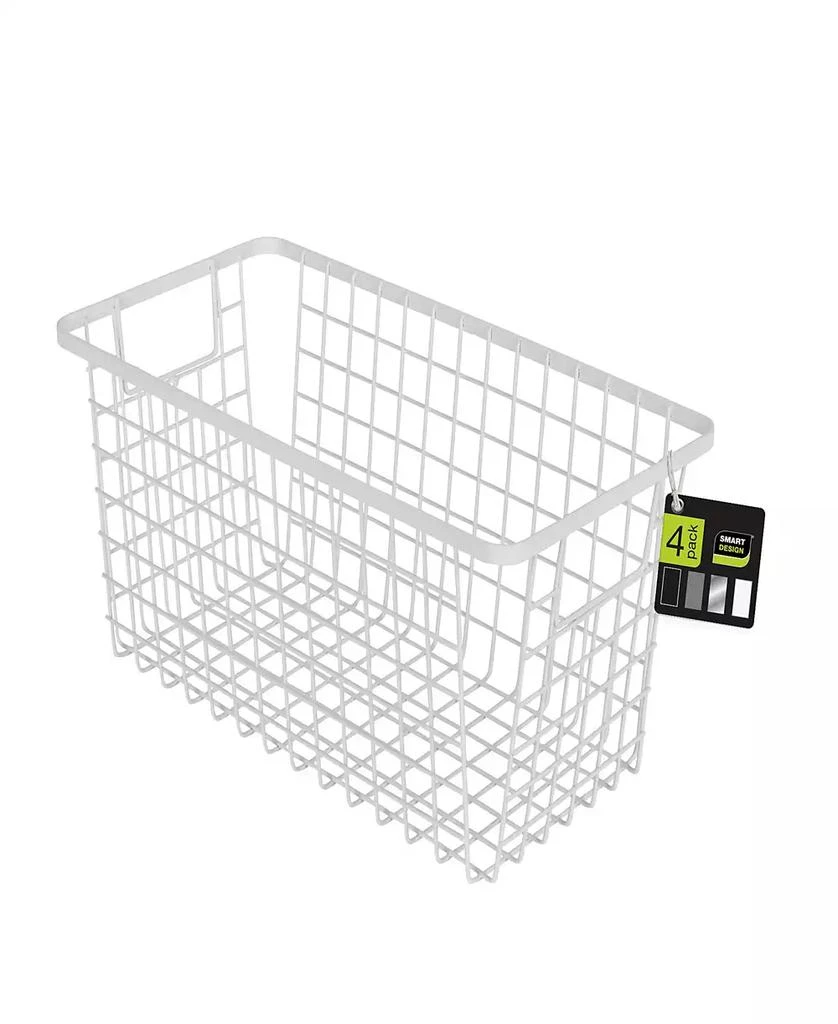 商品Smart Design|Nestable 6" x 12" x 6" Basket Organizer with Handles, Set of 4,价格¥258,第3张图片详细描述