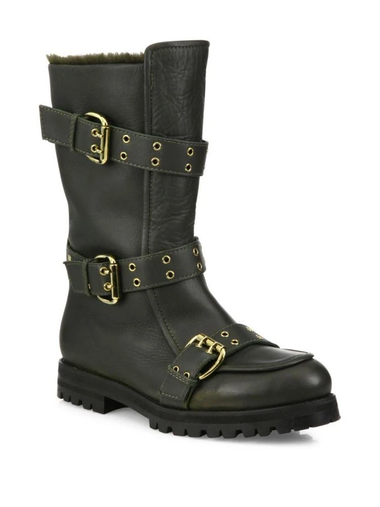 商品Jimmy Choo|Deryn Flat Leather & Shearling Boots,价格¥4796,第1张图片