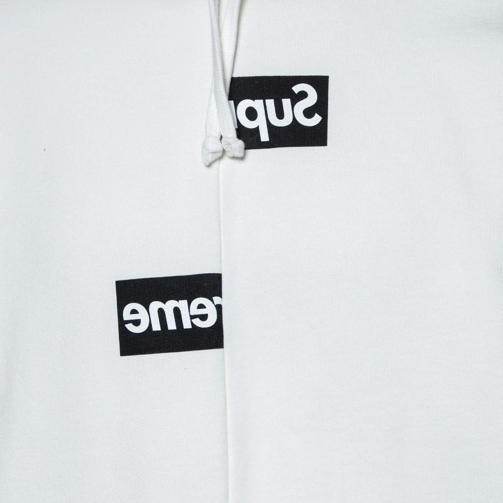 商品[二手商品] Supreme|Supreme x Comme des Garçons White Terry Knit Split Logo Hoodie L,价格¥4683,第3张图片详细描述