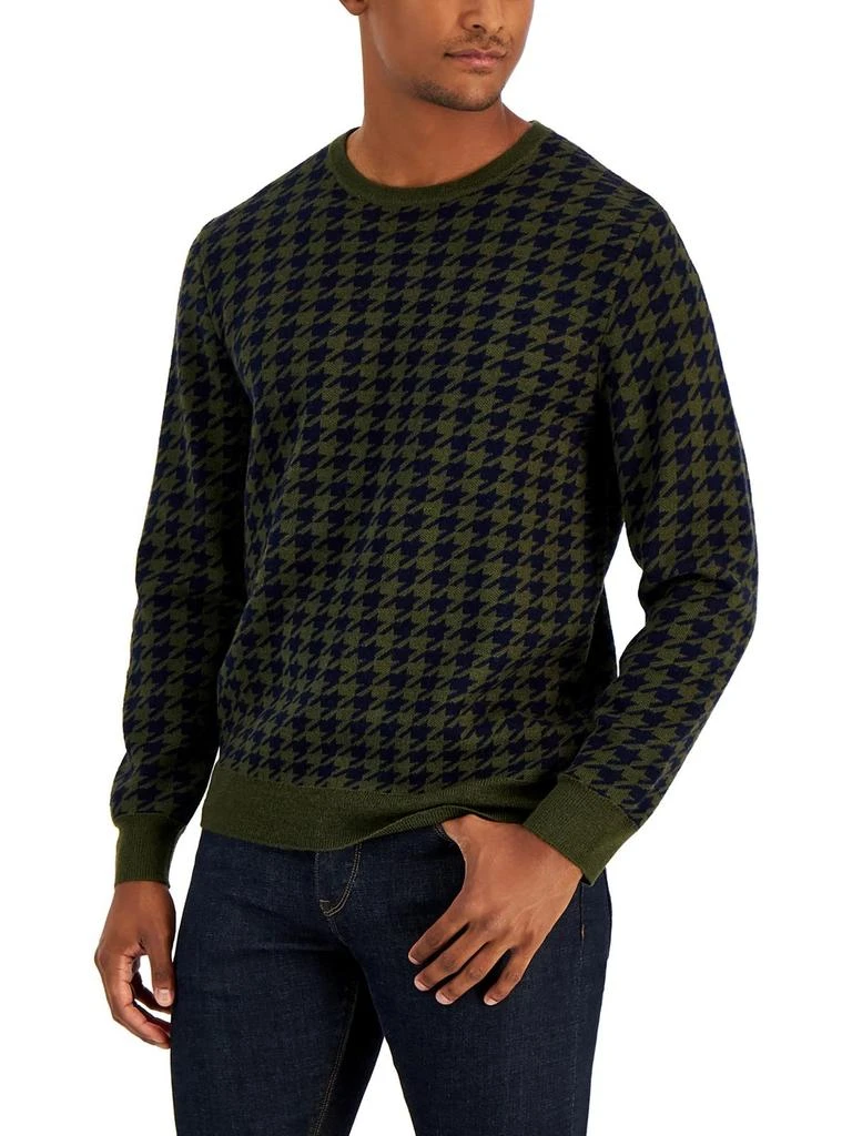 商品Club Room|Mens Merino Wool Blend Houndstooth Pullover Sweater,价格¥192,第2张图片详细描述