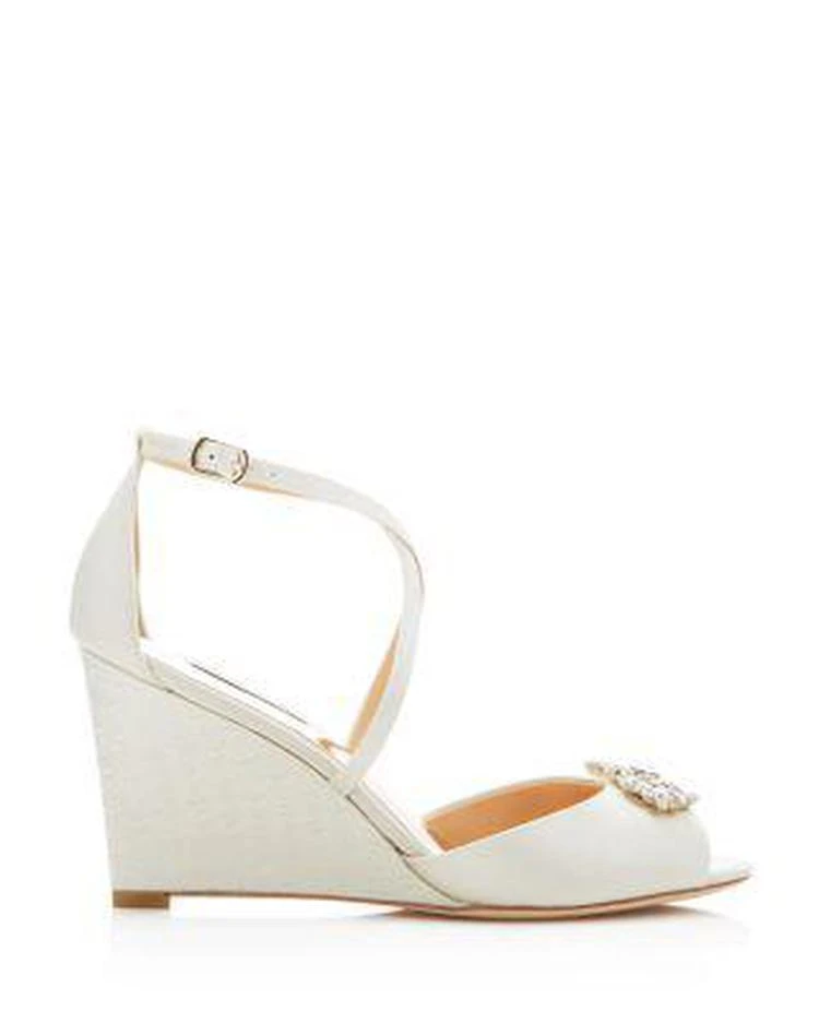 商品Badgley Mischka|Abigail Crisscross Wedge Sandals ,价格¥1166,第3张图片详细描述