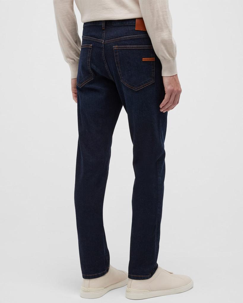 Men's 5-Pocket Dark Wash Denim Jeans商品第5张图片规格展示