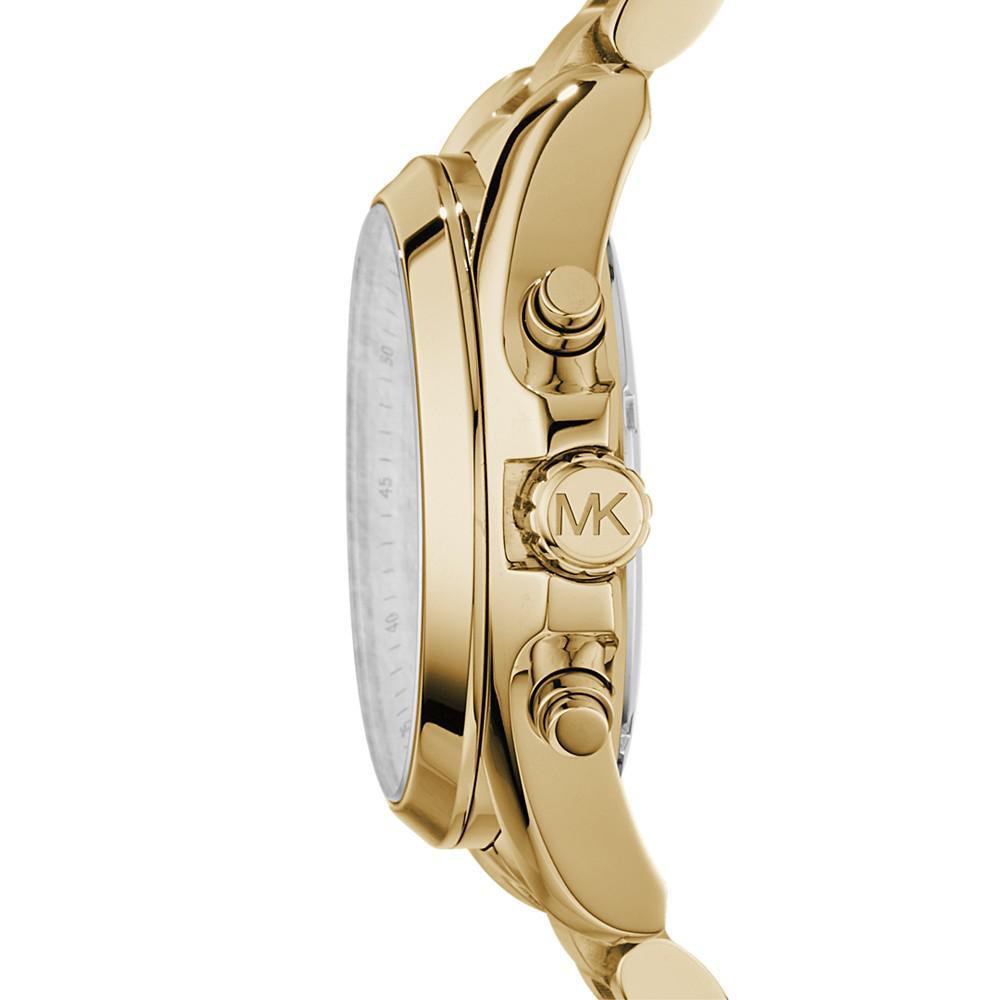 商品Michael Kors|Women's Chronograph Bradshaw Gold-Tone Stainless Steel Bracelet Watch 43mm MK5605,价格¥2043,第4张图片详细描述