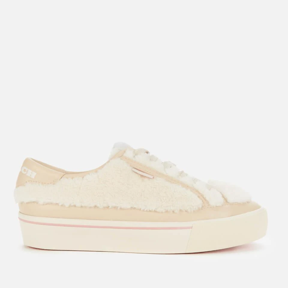 商品Coach|COACH WOMEN'S CITYSOLE SHEARLING PLATFORM TRAINERS - NATURAL/CHALK,价格¥471,第1张图片