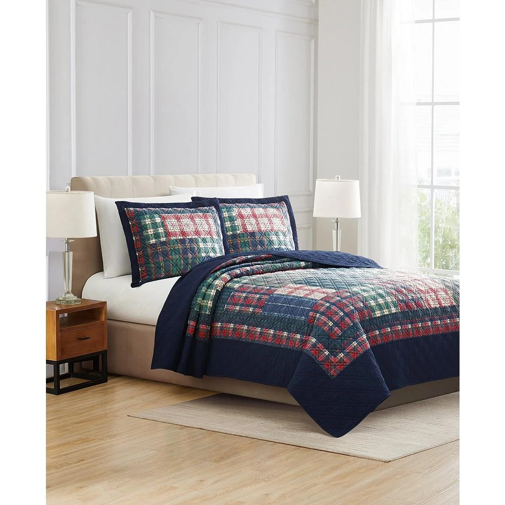 商品Martha Stewart|CLOSEOUT! CLOSEOUT! Highland Patchwork Quilt, Twin, Created For Macy's,价格¥507,第2张图片详细描述