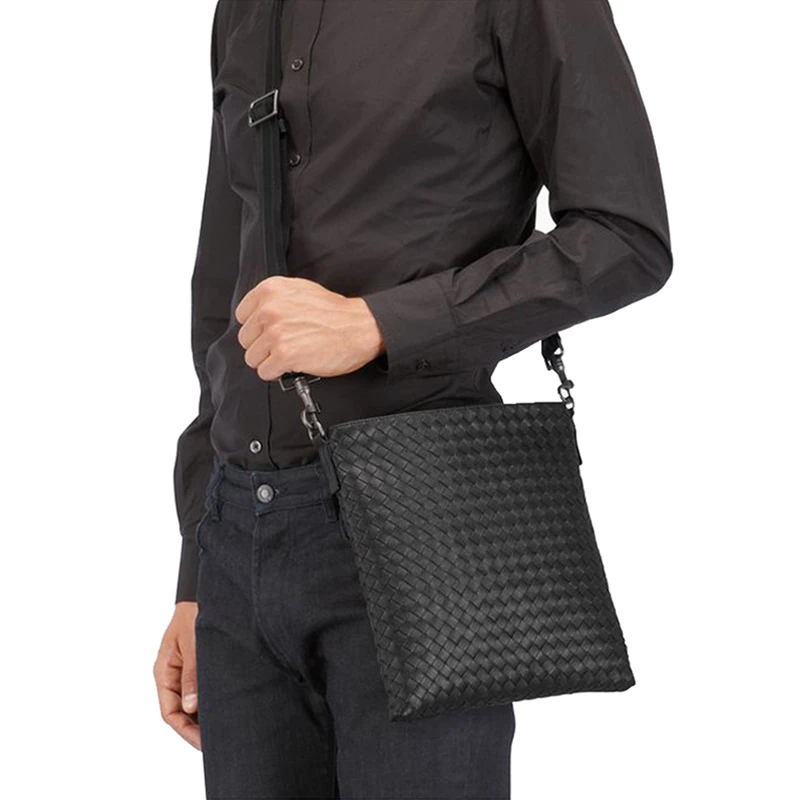Bottega Veneta 葆蝶家 男士黑色牛皮编织小号肩背斜挎包 276357-V465C-1000 商品