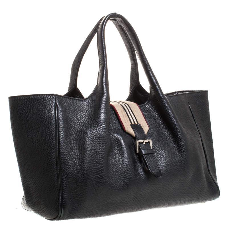 商品[二手商品] Burberry|Burberry Black Leather Buckle Tote,价格¥2478,第5张图片详细描述