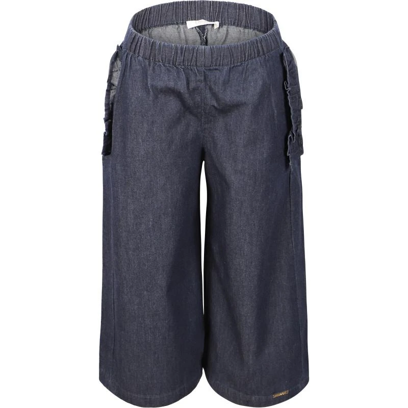 商品LIU •JO|Ruffled detailing wide fit jeans in blue,价格¥718,第1张图片
