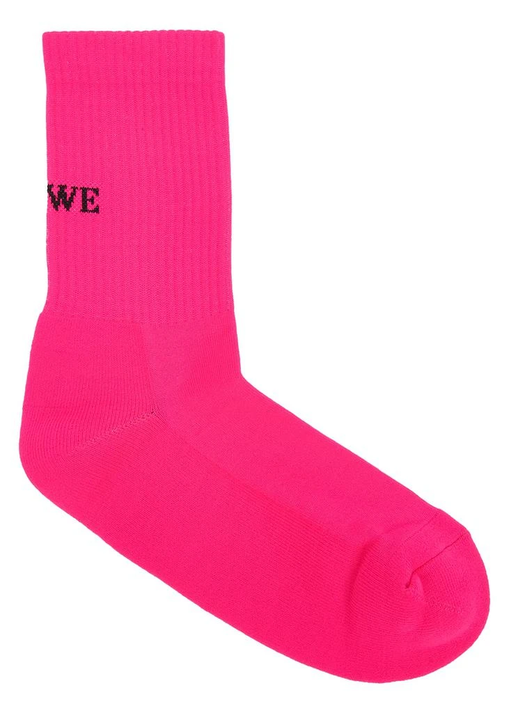 商品Loewe|Fuchsia logo-intarsia stretch-knit socks,价格¥256,第1张图片